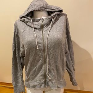 Skin hooded high low sweatshirt